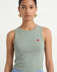 DEBARDEUR - COEUR - VERT PALE TEE SHIRT NEW KOOKAI Mode Kookai