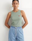DEBARDEUR - COEUR - VERT PALE TEE SHIRT NEW KOOKAI Mode Kookai