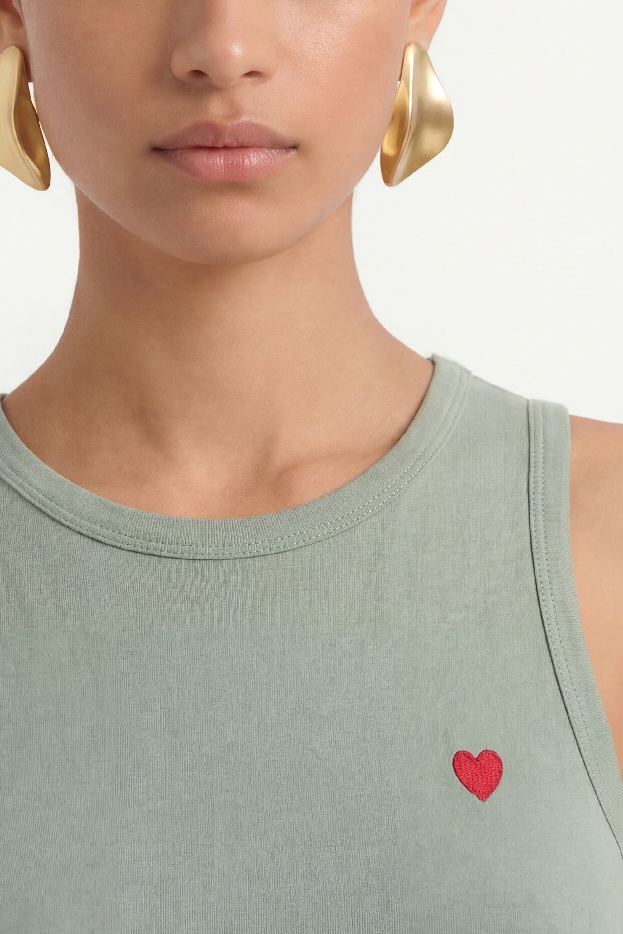 DEBARDEUR - COEUR - VERT PALE TEE SHIRT NEW KOOKAI Mode Kookai