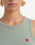 DEBARDEUR - COEUR - VERT PALE TEE SHIRT NEW KOOKAI Mode Kookai