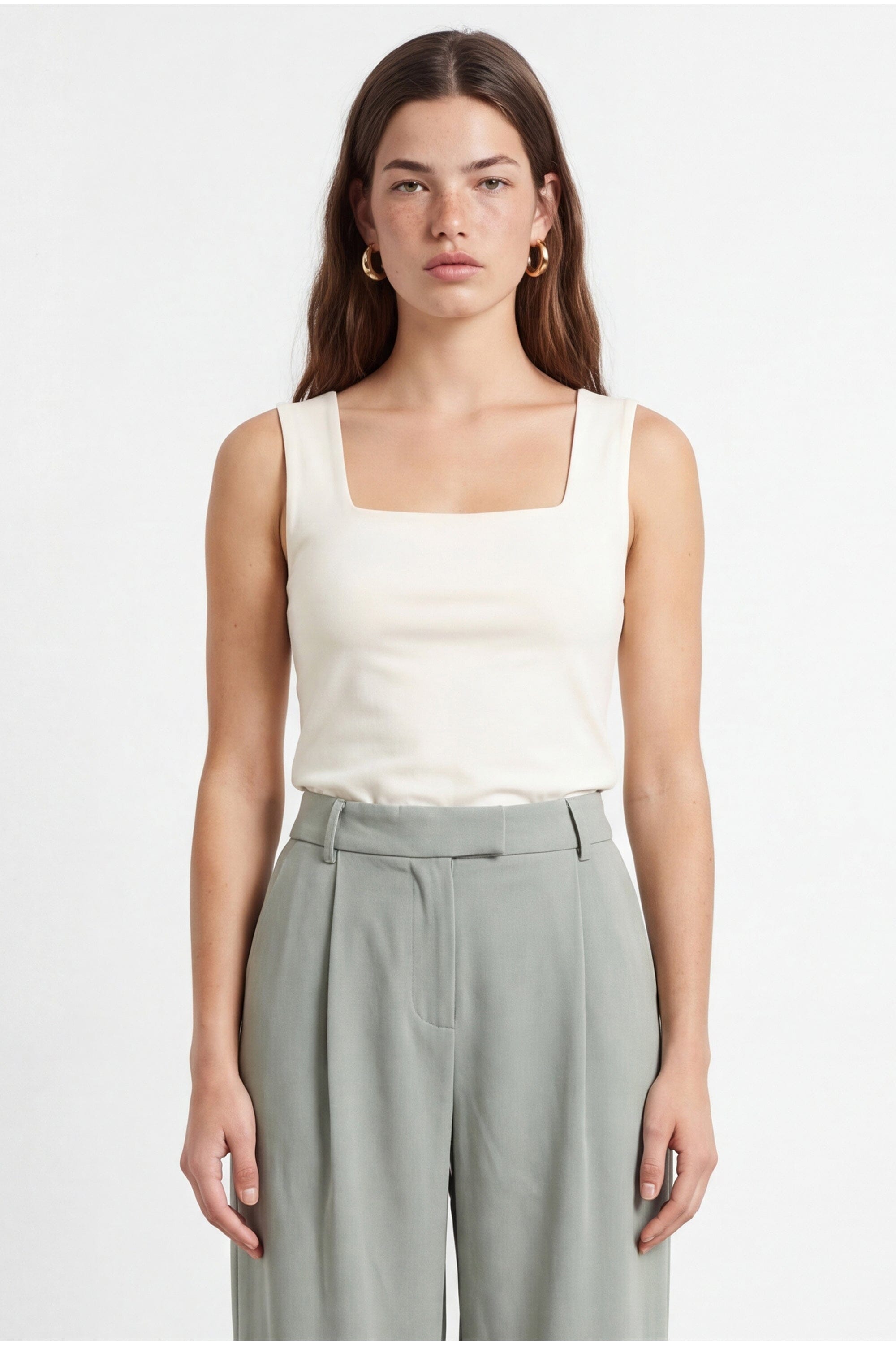 DEBARDEUR COL CARRÉ - CAPRICE - ECRU TEE SHIRT NEW KOOKAI Mode Kookai