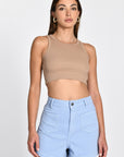 DEBARDEUR CÔTELÉ CHLOÉ BEIGE TEE SHIRT KOOKAI Mode Kookai