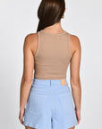 DEBARDEUR CÔTELÉ CHLOÉ BEIGE TEE SHIRT KOOKAI Mode Kookai