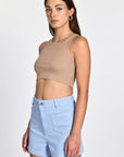 DEBARDEUR CÔTELÉ CHLOÉ BEIGE TEE SHIRT KOOKAI Mode Kookai