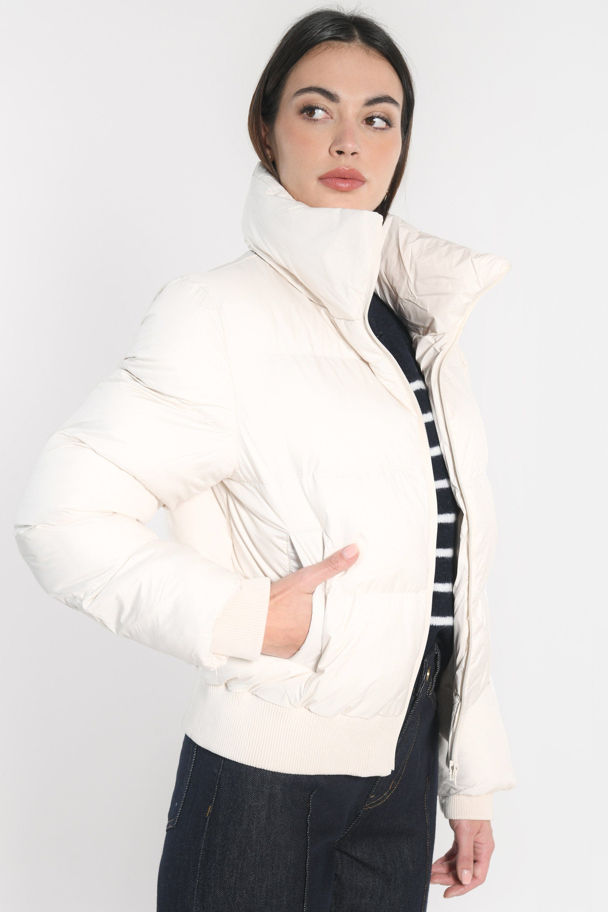 DOUDOUNE COURTE KAREN ECRU MANTEAU KOOKAI Mode Kookai