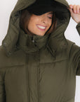 DOUDOUNE LONGUE - BAXTER - KHAKI MANTEAU NEW KOOKAI Mode Kookai