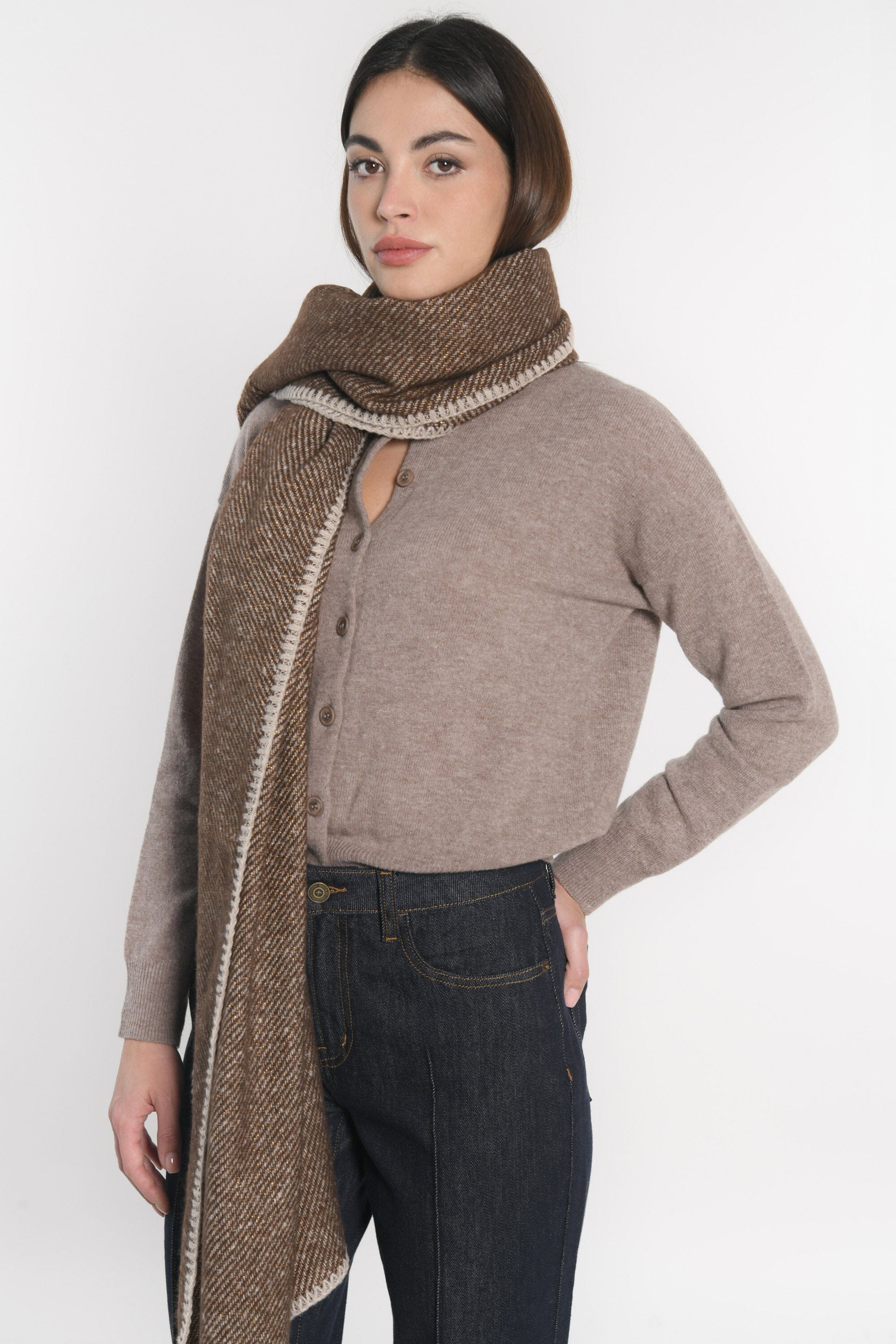 ÉCHARPE AMANDA MARRON ACCESSOIRES NEW KOOKAI Mode Kookai