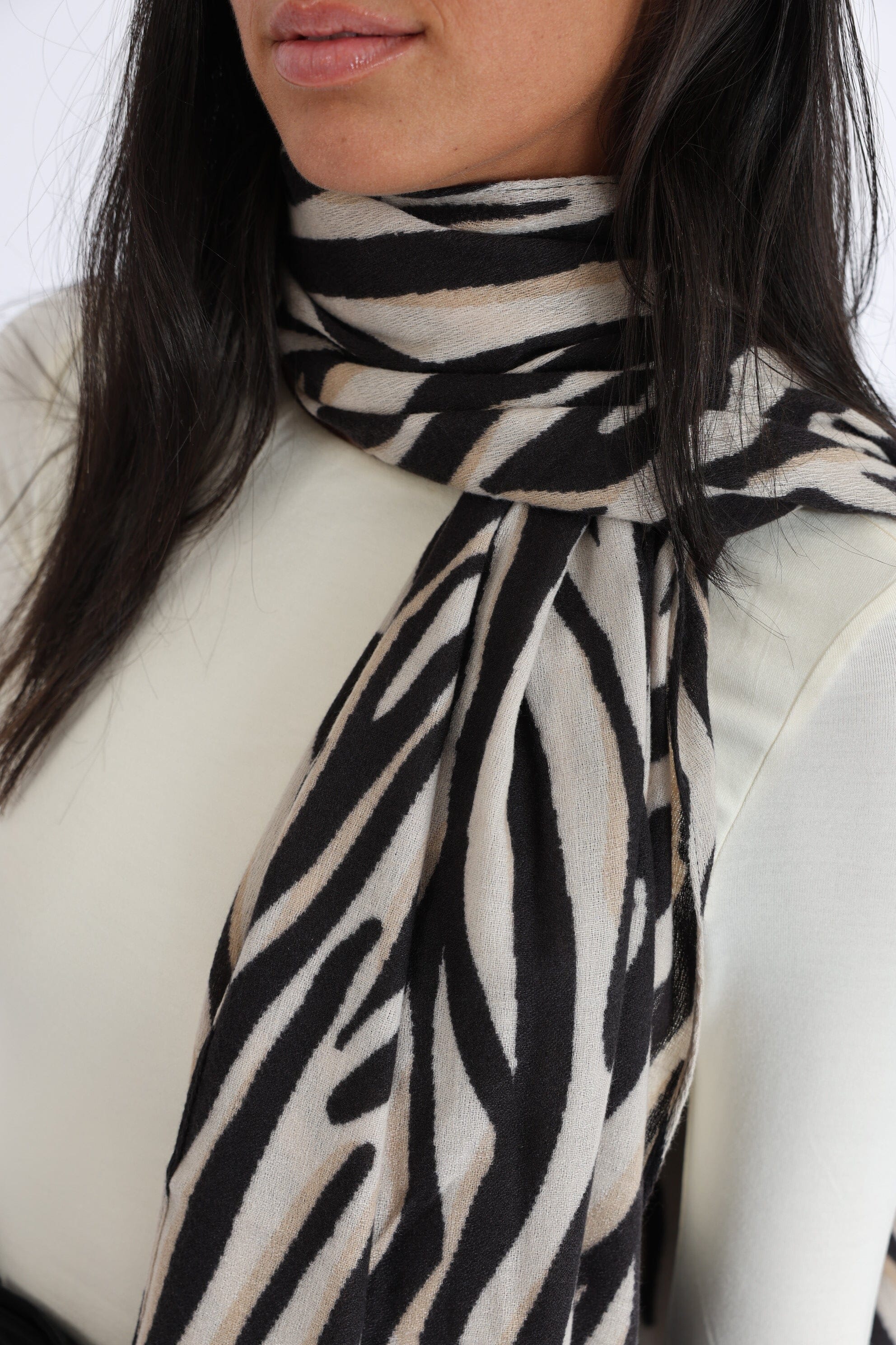 ÉCHARPE MARLY NOIR/BEIGE ACCESSOIRES NEW KOOKAI Mode Kookai