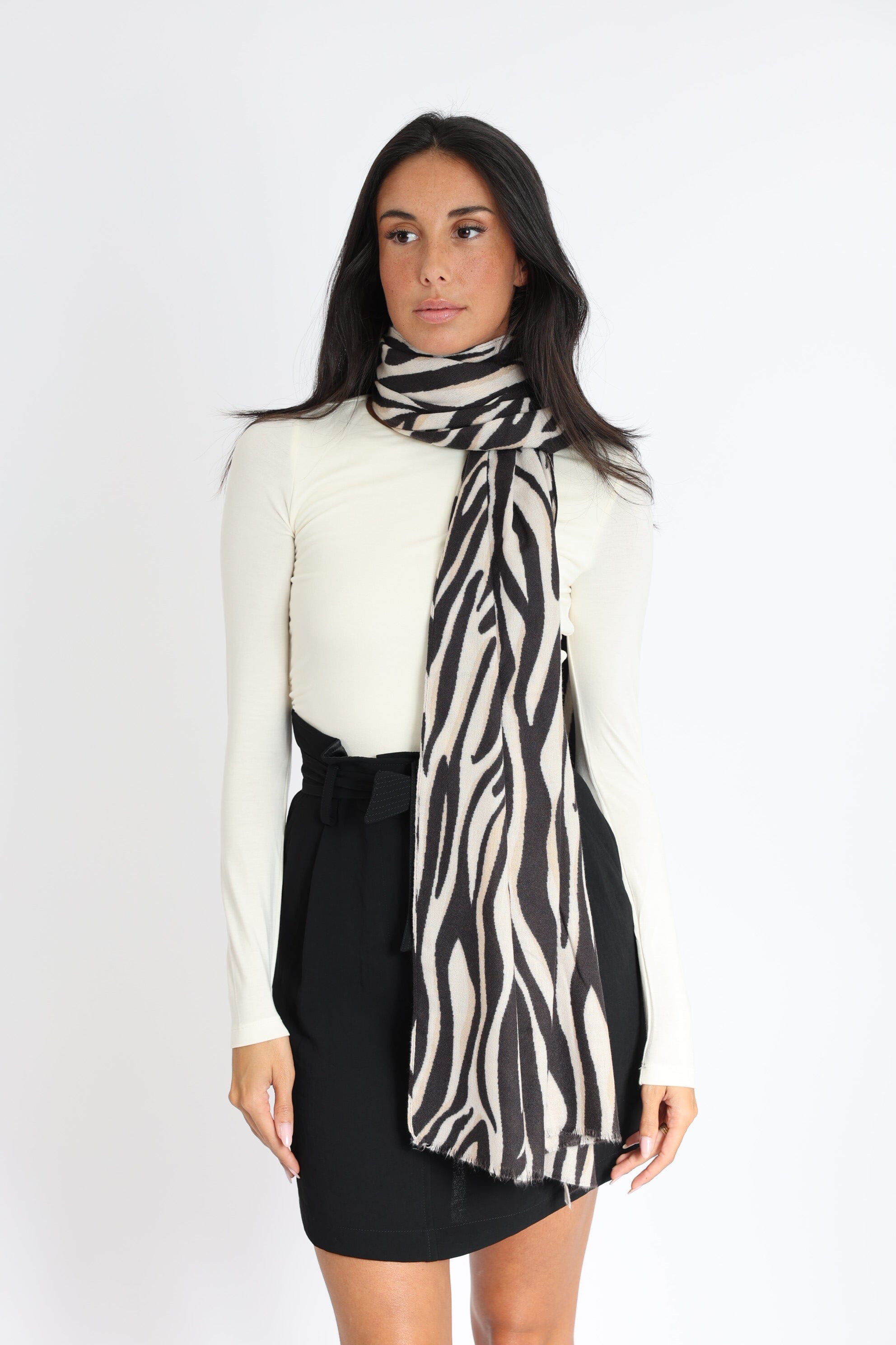 ÉCHARPE MARLY NOIR/BEIGE ACCESSOIRES NEW KOOKAI Mode Kookai