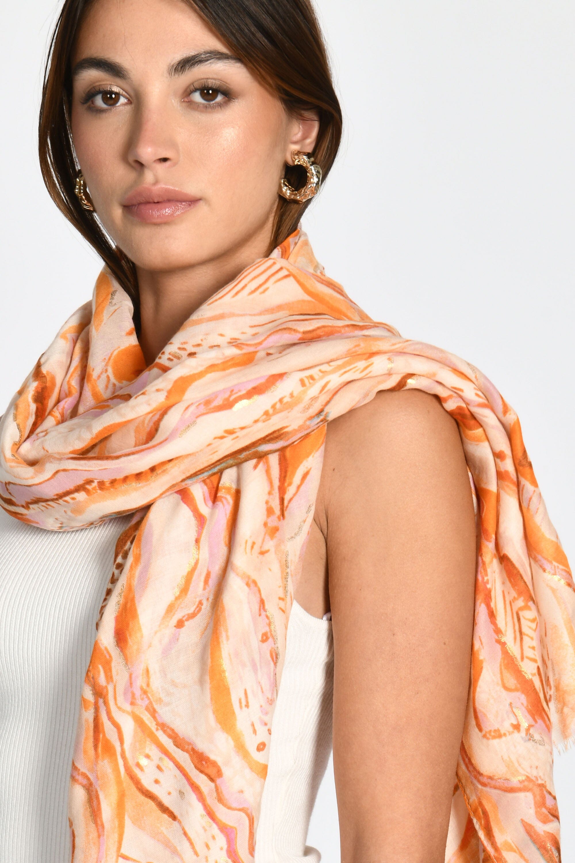 FOULARD ANIMALIER ORANGE ACCESSOIRES KOOKAI Mode Kookai