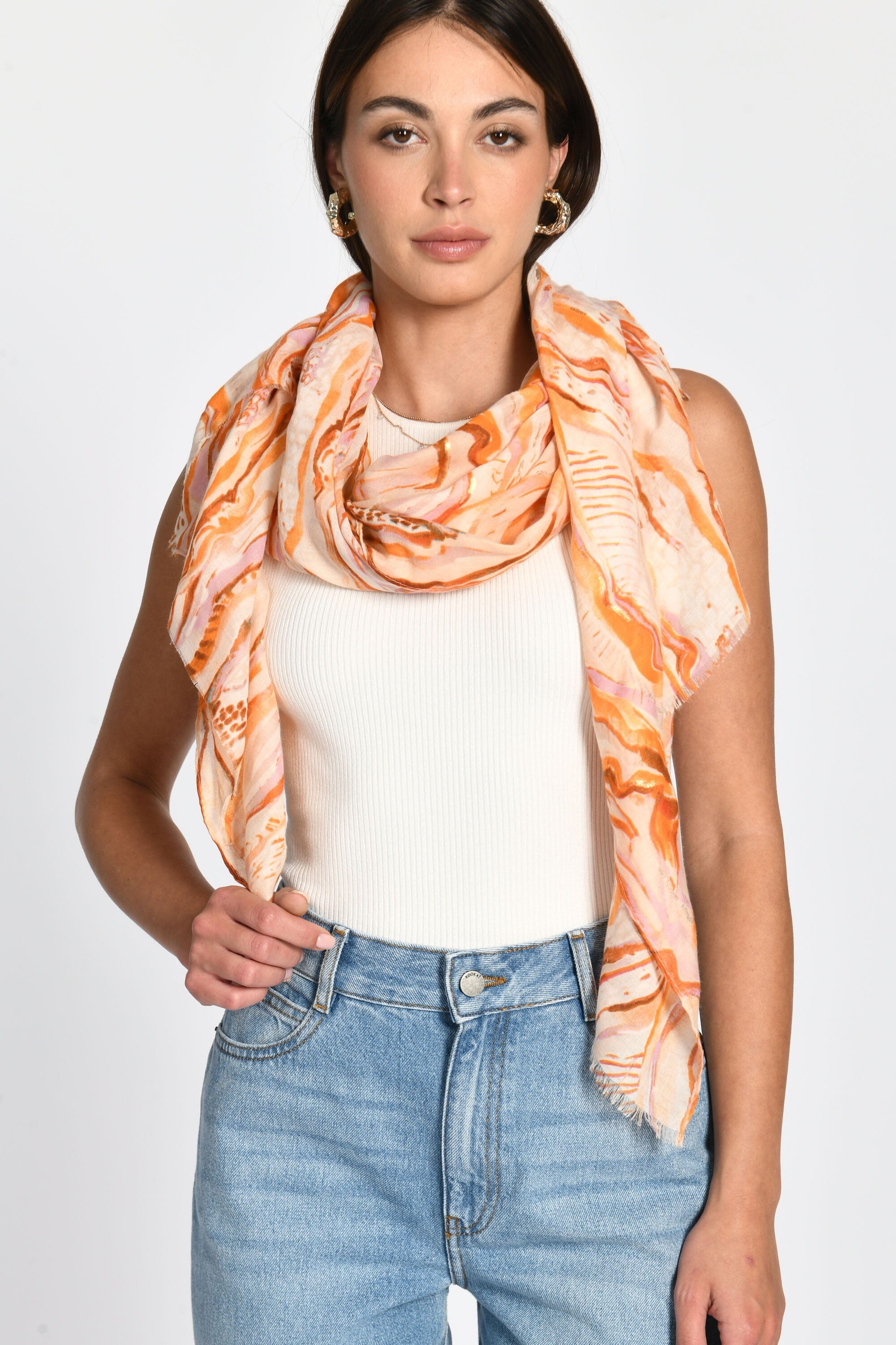 FOULARD ANIMALIER ORANGE ACCESSOIRES KOOKAI Mode Kookai