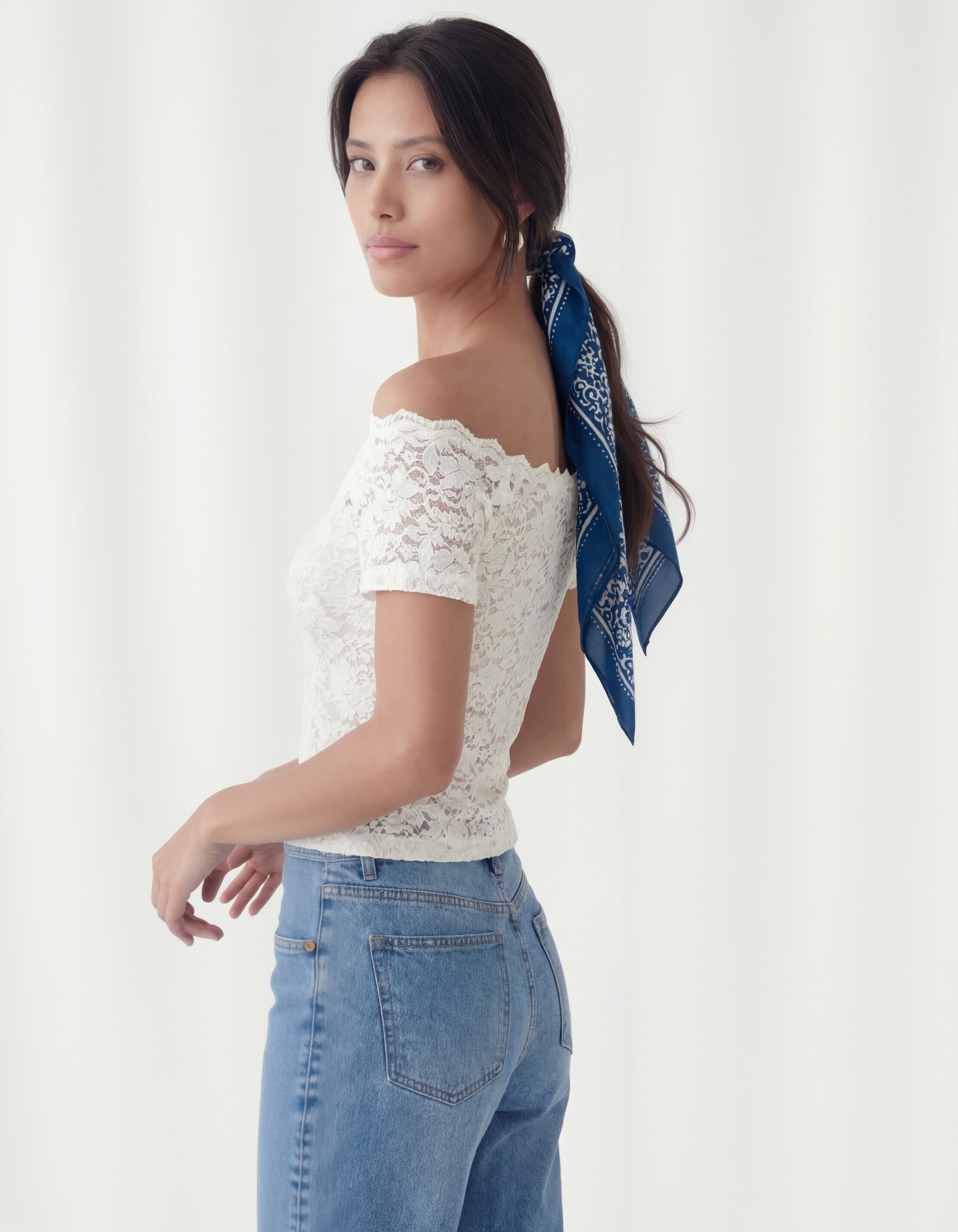 FOULARD COTON MODAL - CALY - MARINE ACCESSOIRES NEW KOOKAI Mode Kookai