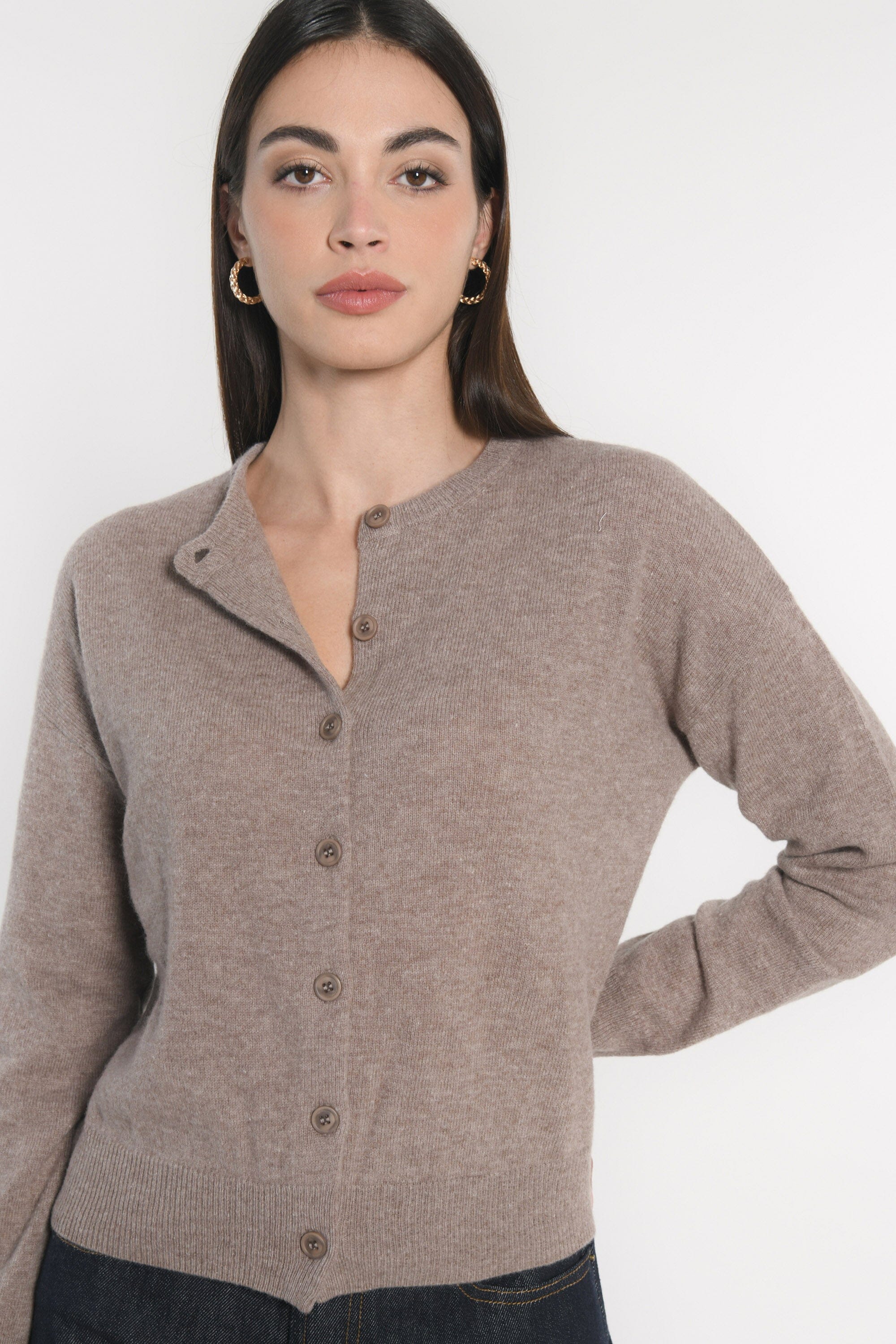 GILET ANITA BEIGE CHINÉ GILET KOOKAI Mode Kookai