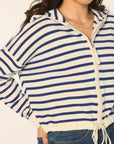 GILET CAPUCHE - ECRU/NAVY - ANDINA GILET KOOKAI Mode Kookai