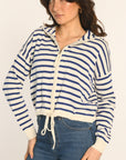 GILET CAPUCHE - ECRU/NAVY - ANDINA GILET KOOKAI Mode Kookai
