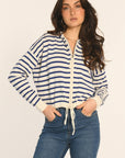 GILET CAPUCHE - ECRU/NAVY - ANDINA GILET KOOKAI Mode Kookai