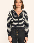 GILET CAPUCHE - NAVY/ÉCRU - ANDINA GILET KOOKAI Mode Kookai