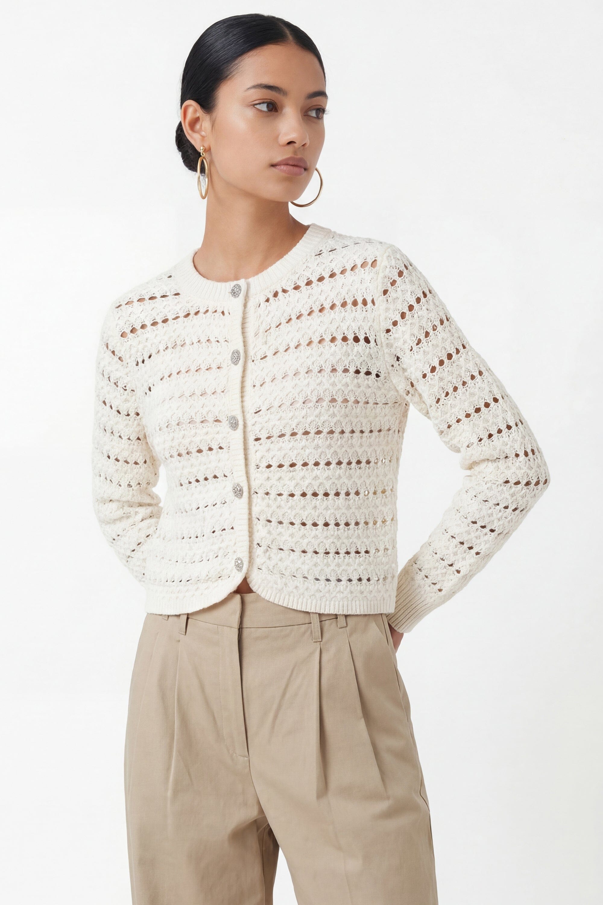 GILET - CLUNY - ECRU GILET NEW KOOKAI Mode Kookai