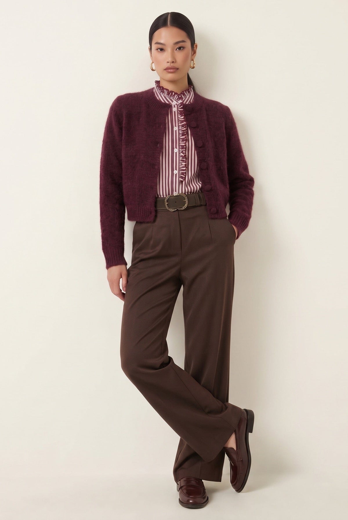 GILET COURT - DELPHINE - BORDEAUX GILET NEW KOOKAI Mode Kookai