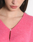 GILET COURT SOLANGE FUSHIA GILET KOOKAI Mode Kookai