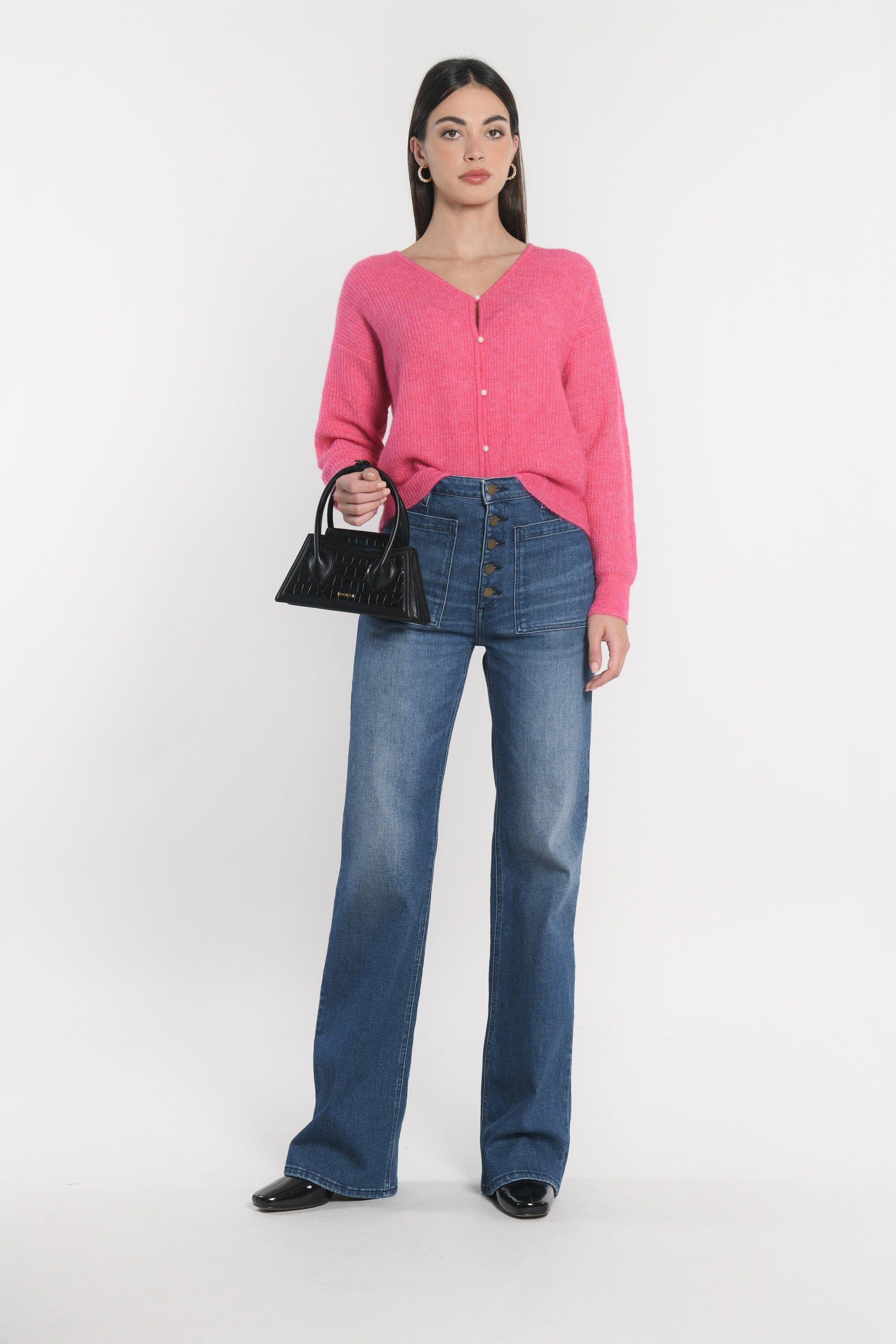 GILET COURT SOLANGE FUSHIA GILET KOOKAI Mode Kookai