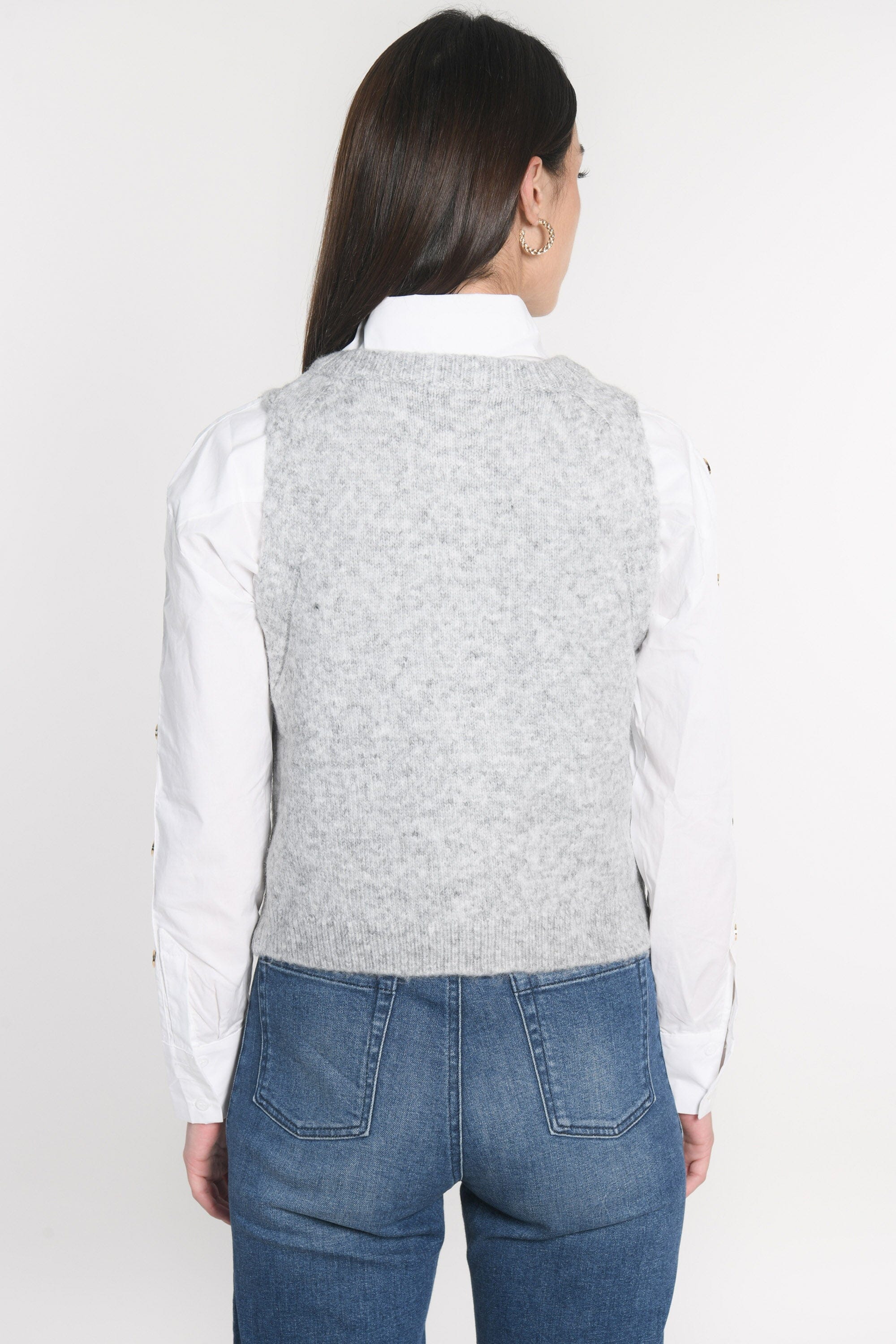GILET JOANA GRIS CHINÉ GILET KOOKAI Mode Kookai