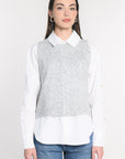 GILET JOANA GRIS CHINÉ GILET KOOKAI Mode Kookai