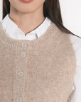 GILET JOANA TAUPE CHINÉ GILET KOOKAI Mode Kookai