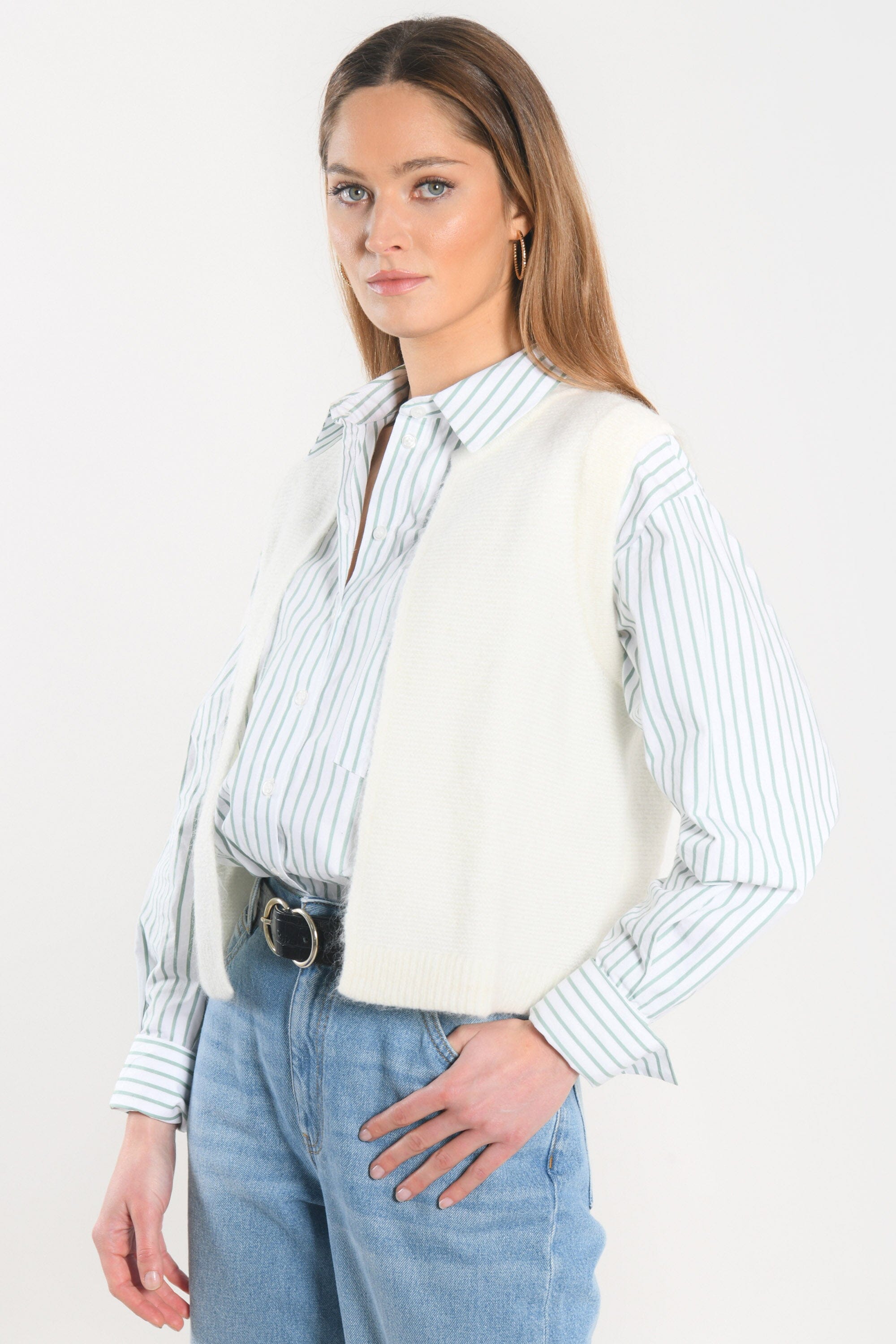 GILET - LAURENCE - ECRU GILET KOOKAI Mode Kookai