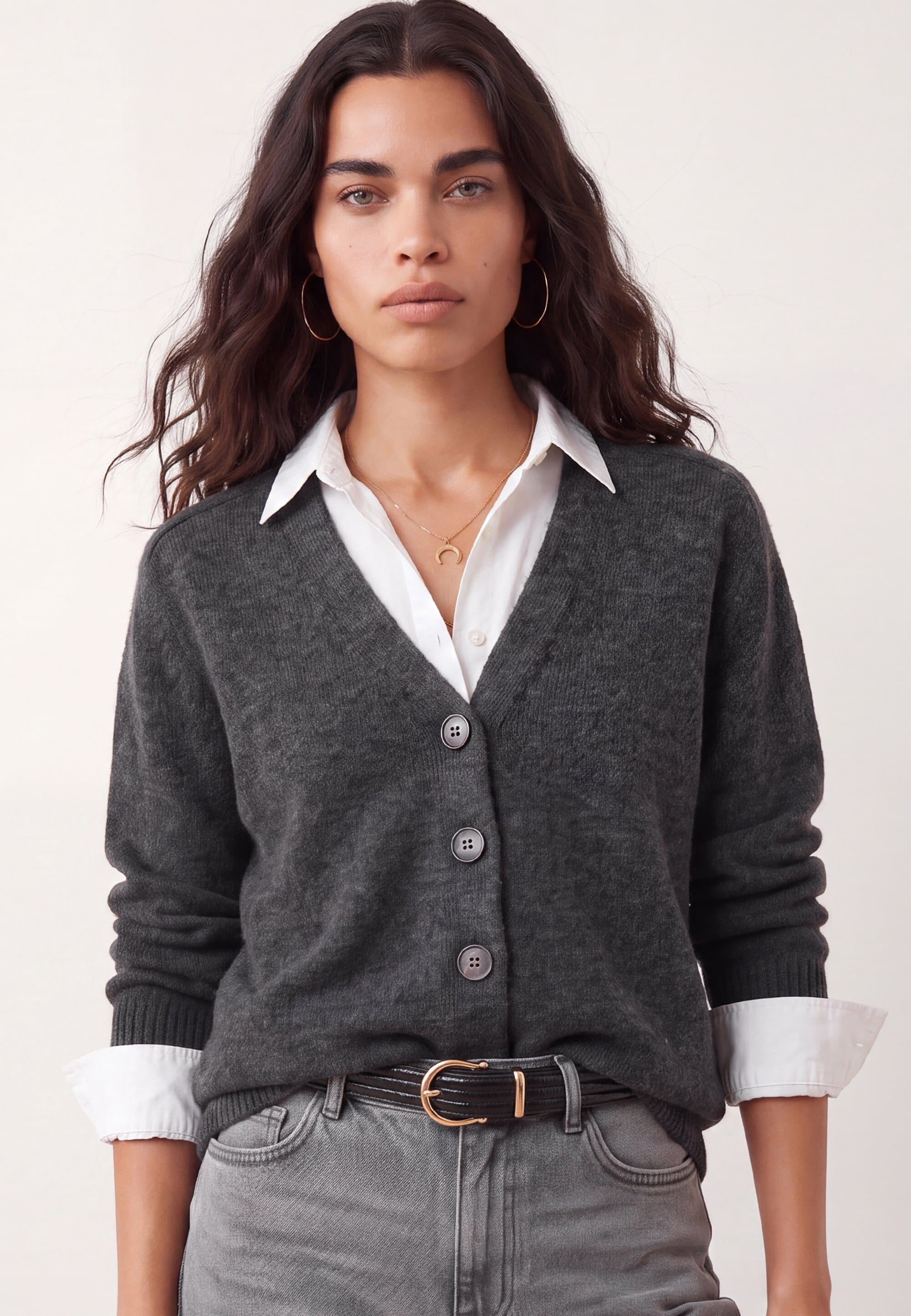 GILET LONG - DELPHINE - ANTHRACITE GILET NEW KOOKAI Mode Kookai