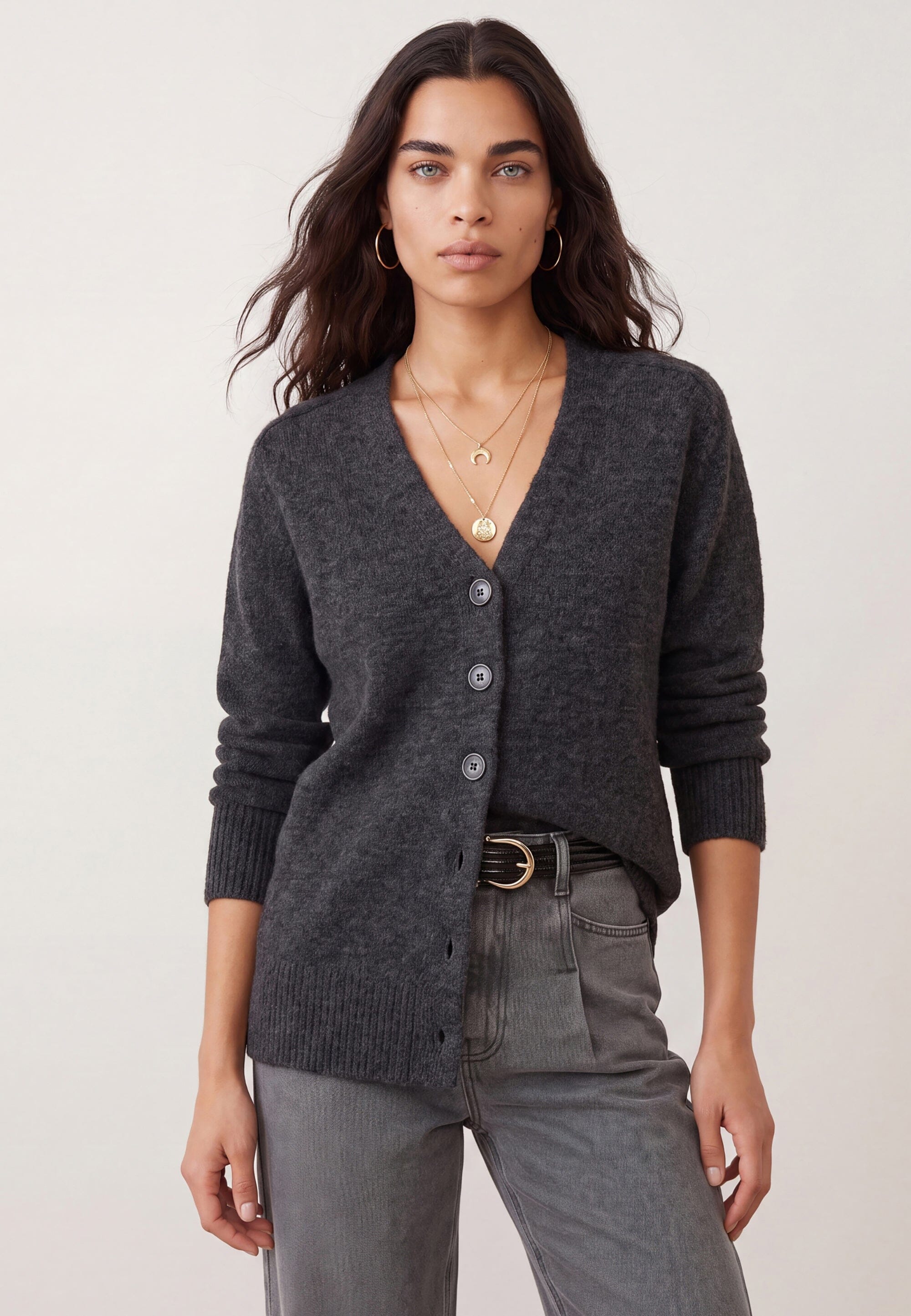 GILET LONG - DELPHINE - ANTHRACITE GILET NEW KOOKAI Mode Kookai