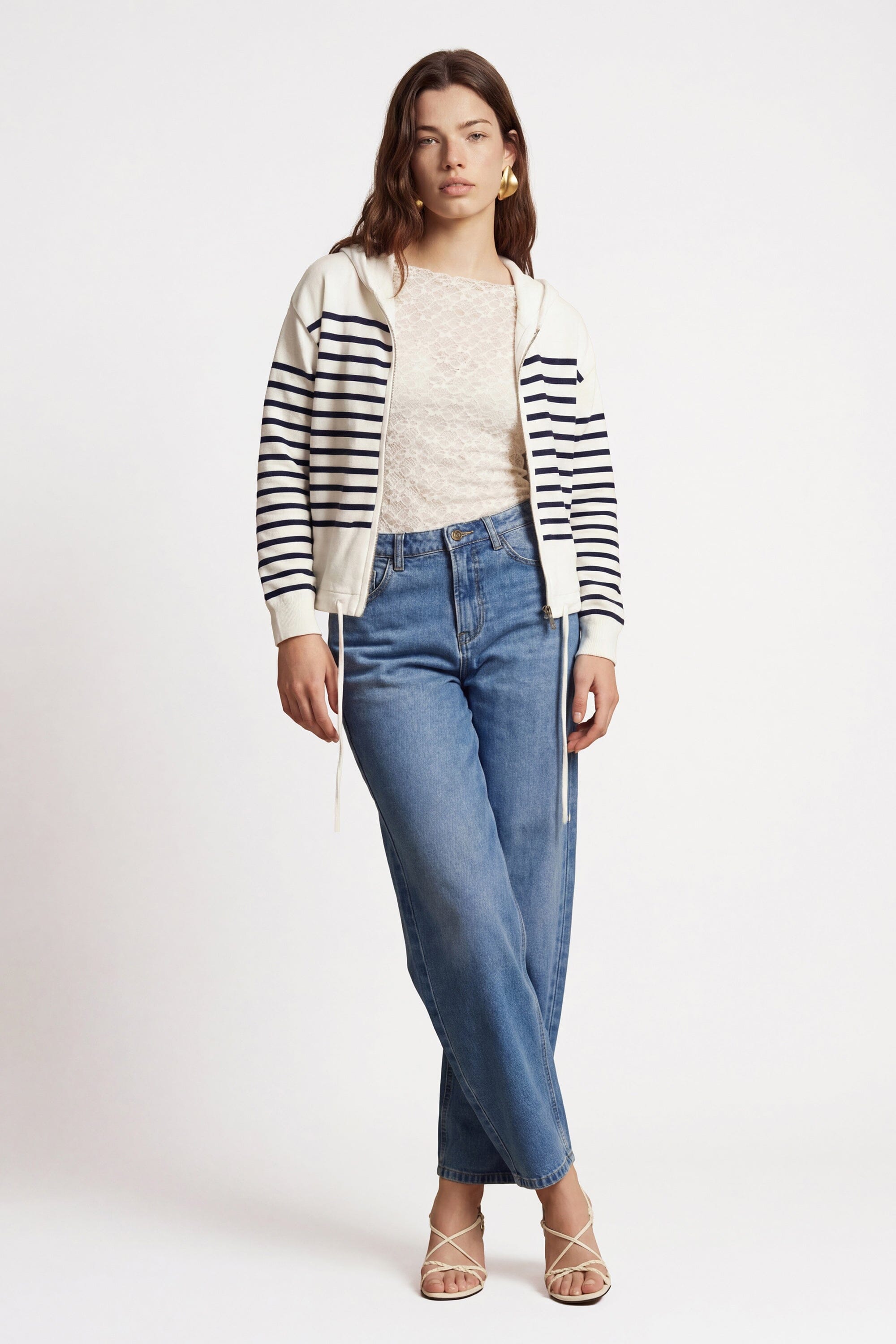 GILET MARINIÈRE - CURT - ECRU/MARINE GILET NEW KOOKAI Mode Kookai