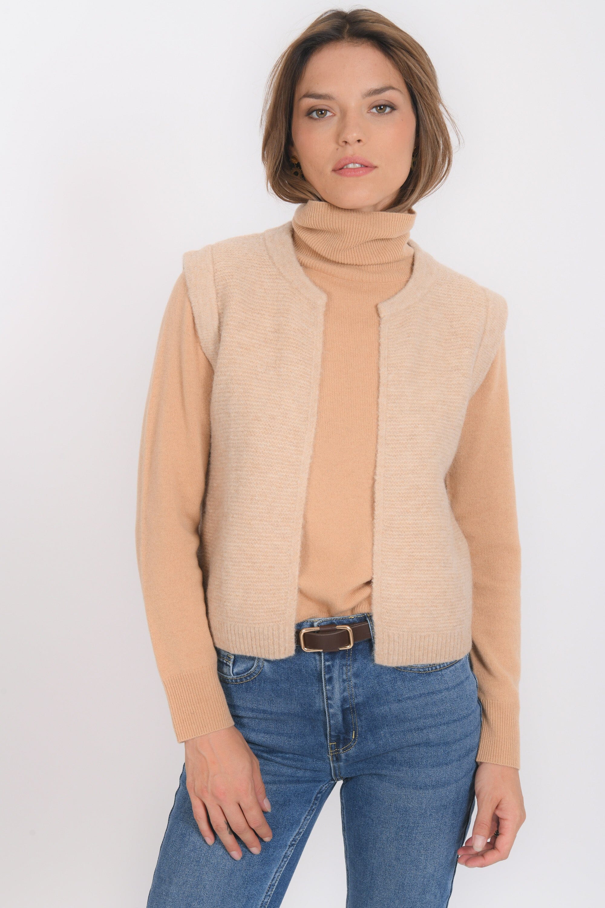 GILET SANS MANCHE - BAMBI - CAMEL GILET NEW KOOKAI Mode Kookai
