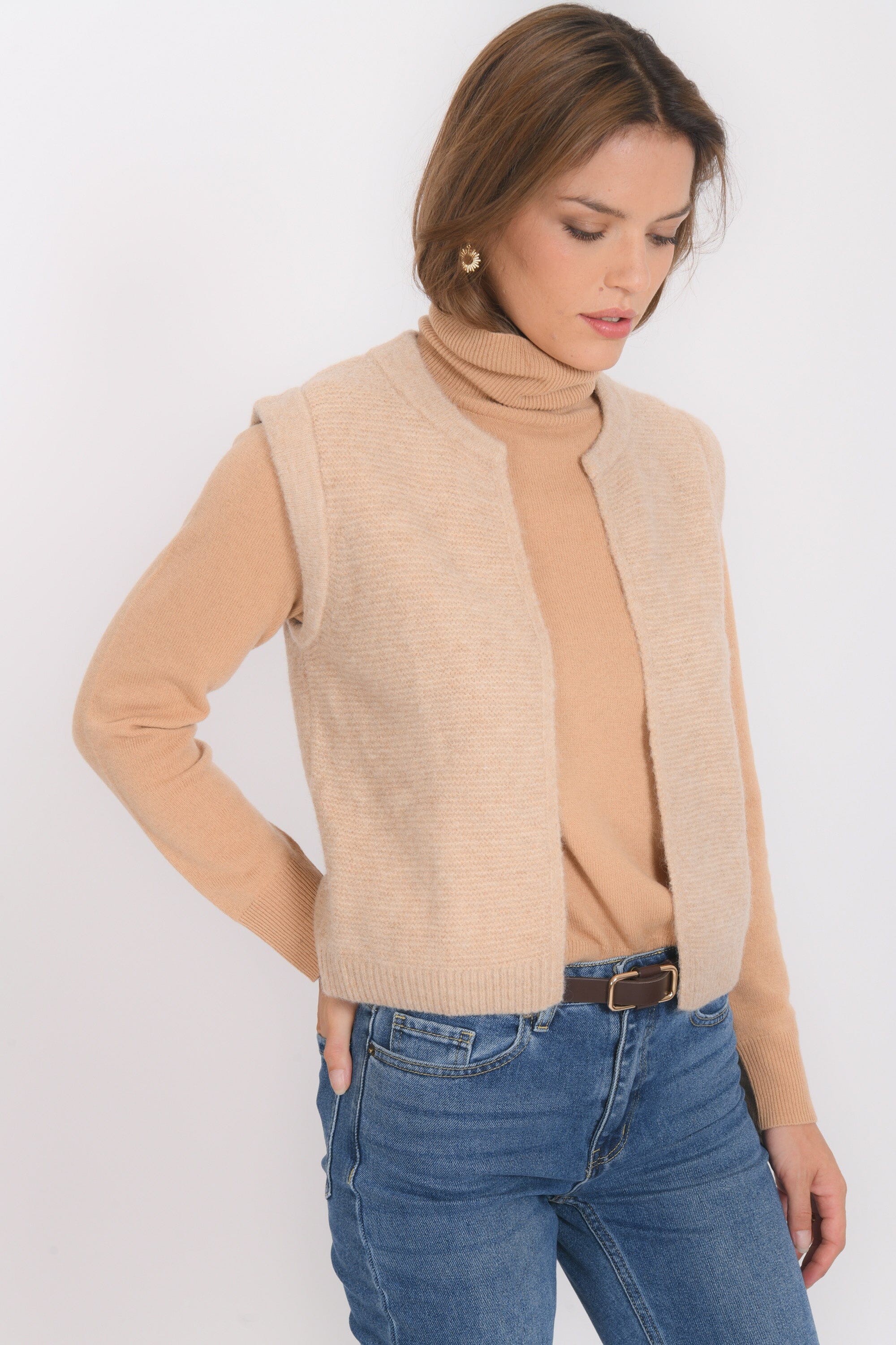 GILET SANS MANCHE - BAMBI - CAMEL GILET NEW KOOKAI Mode Kookai