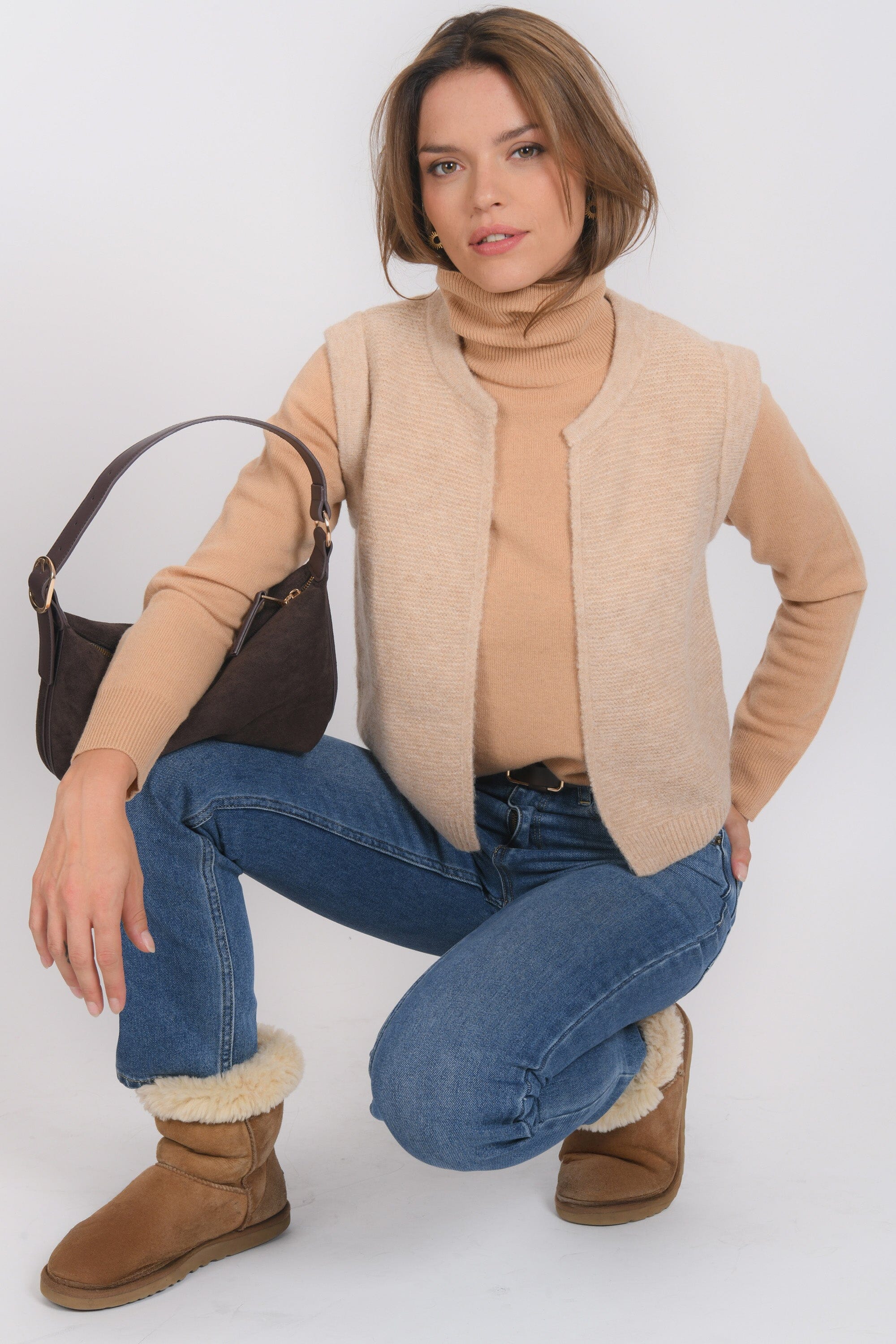 GILET SANS MANCHE - BAMBI - CAMEL GILET NEW KOOKAI Mode Kookai