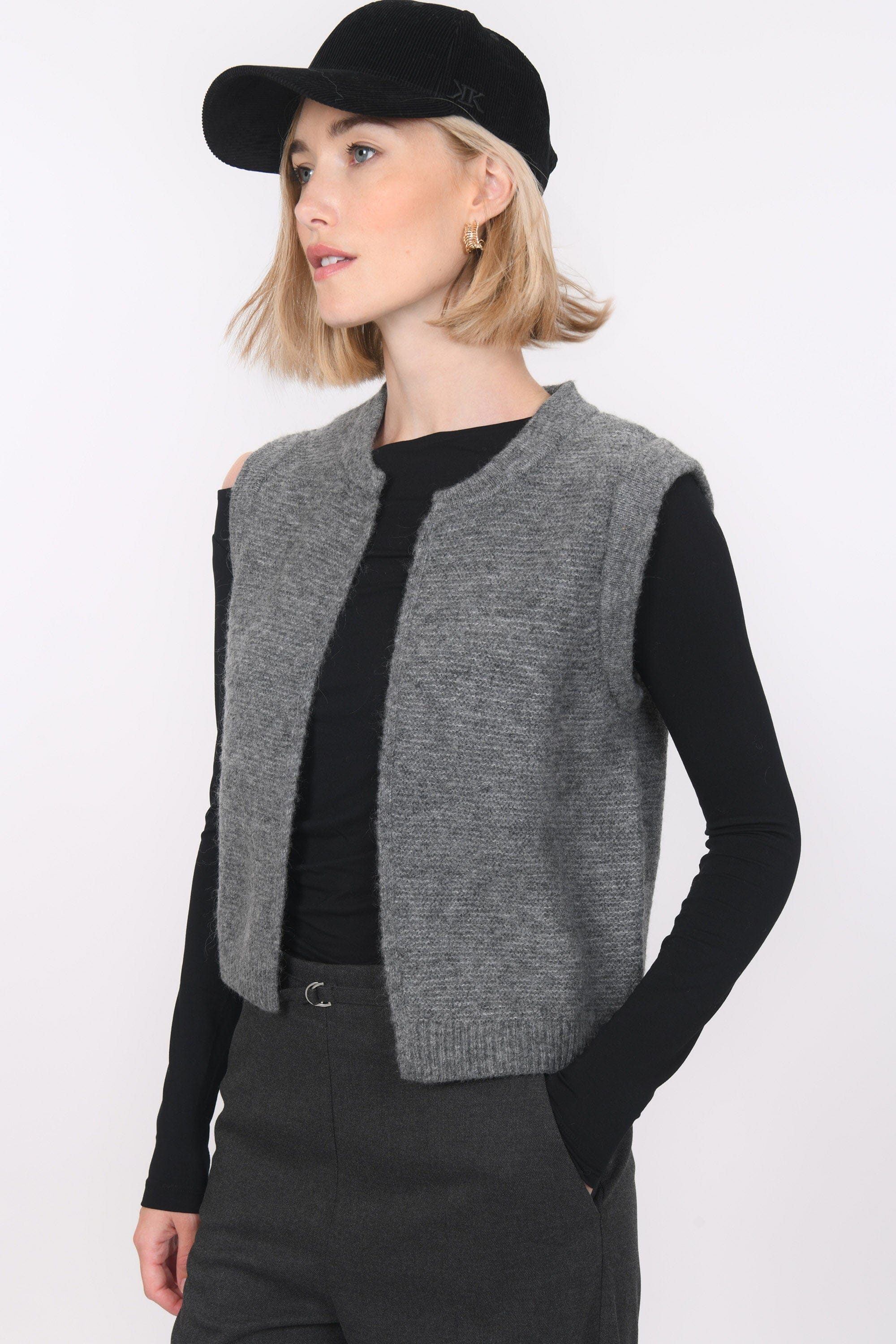 GILET SANS MANCHE - BAMBI - GRIS GILET NEW KOOKAI Mode Kookai