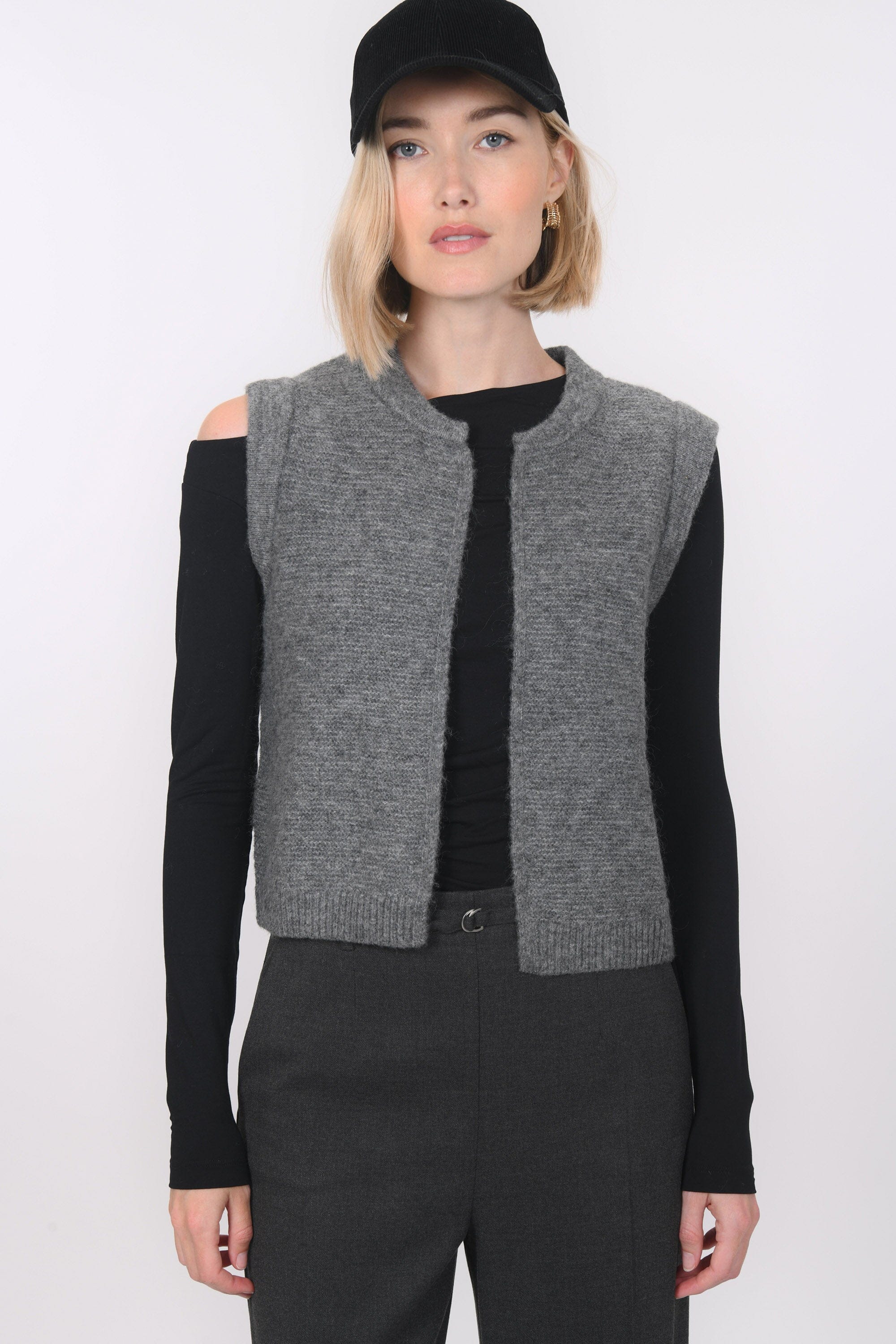 GILET SANS MANCHE - BAMBI - GRIS GILET NEW KOOKAI Mode Kookai