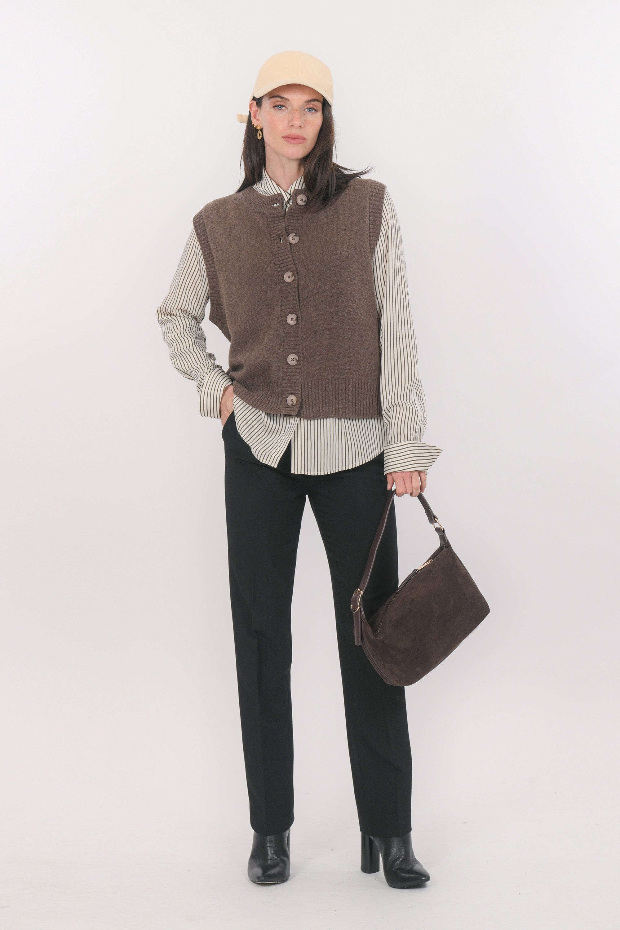 GILET SANS MANCHE - BASTIA - CHOCOLAT GILET NEW KOOKAI Mode Kookai