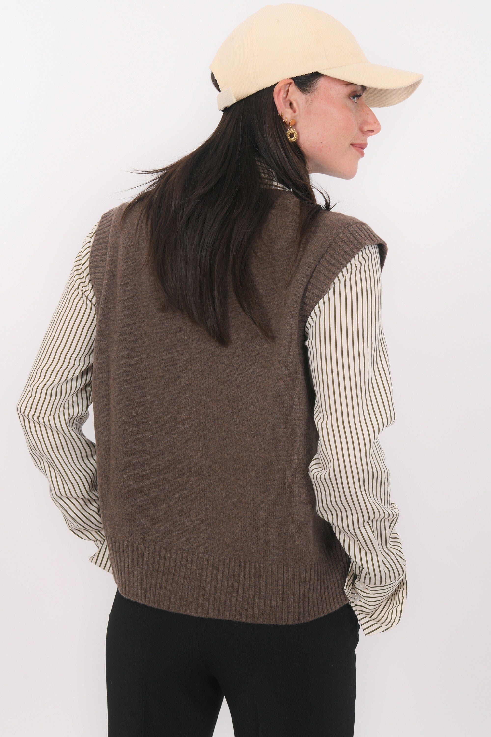 GILET SANS MANCHE - BASTIA - CHOCOLAT GILET NEW KOOKAI Mode Kookai