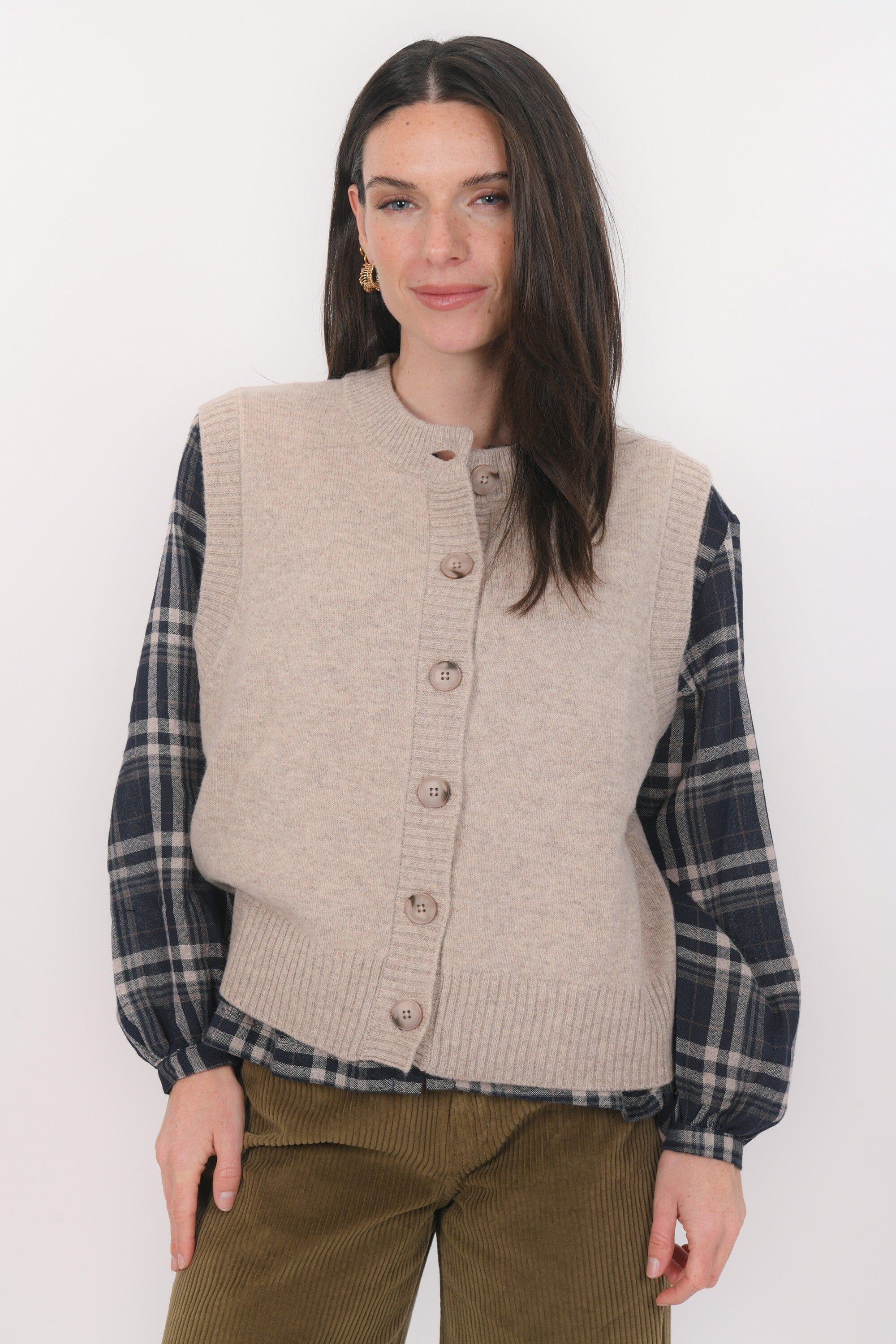 GILET SANS MANCHE - BASTIA - TAUPE GILET NEW KOOKAI Mode Kookai