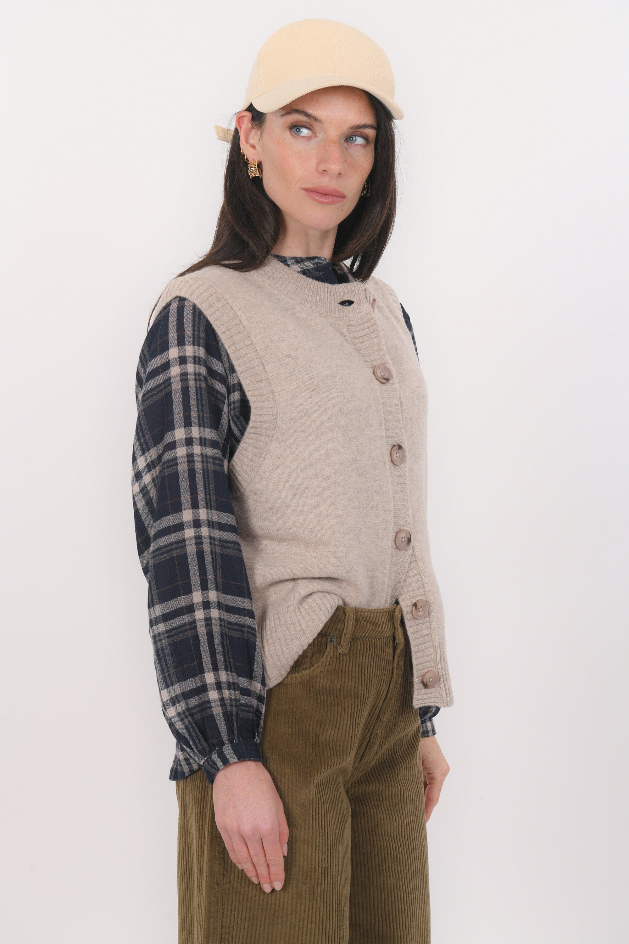 GILET SANS MANCHE - BASTIA - TAUPE GILET NEW KOOKAI Mode Kookai