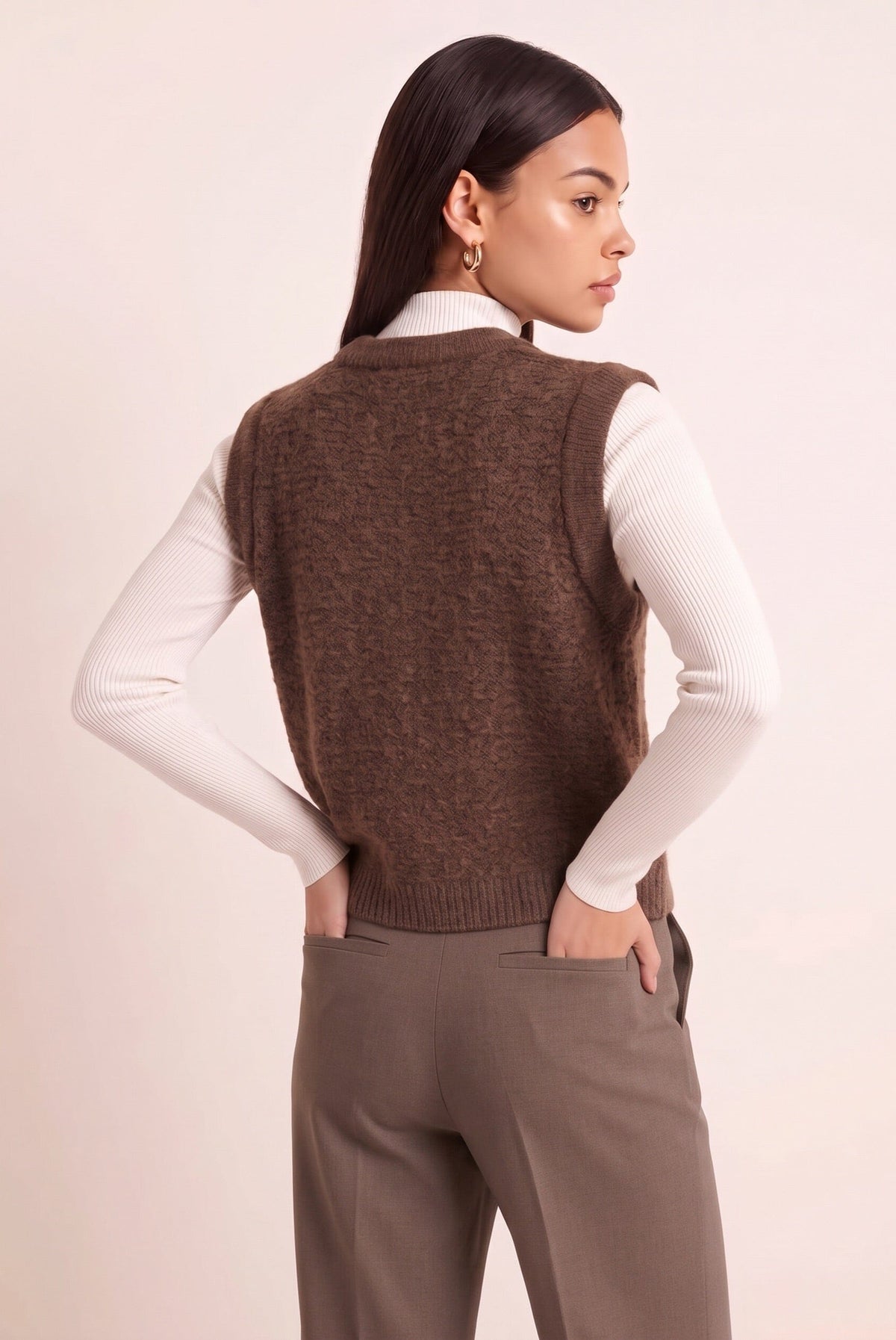 GILET SANS MANCHE - DAGNY - CHOCOLAT GILET NEW KOOKAI Mode Kookai