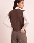 GILET SANS MANCHE - DAGNY - CHOCOLAT GILET NEW KOOKAI Mode Kookai