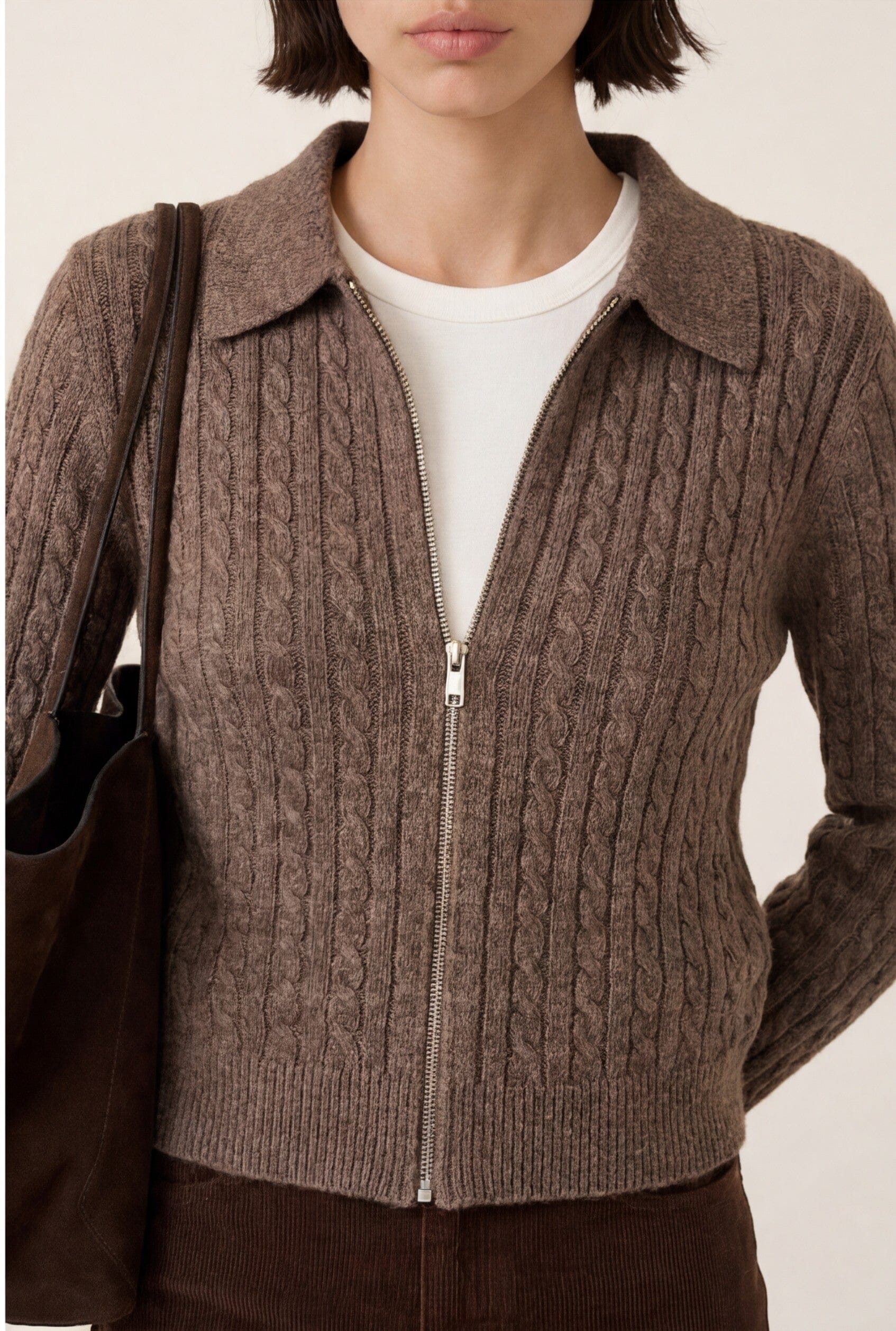 GILET TORSADE - DARI - TAUPE GILET NEW KOOKAI Mode Kookai