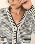 GILET V - NAVY BLANC - ATIKA GILET KOOKAI Mode Kookai