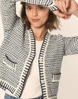 GILET V - NAVY BLANC - ATIKA GILET KOOKAI Mode Kookai