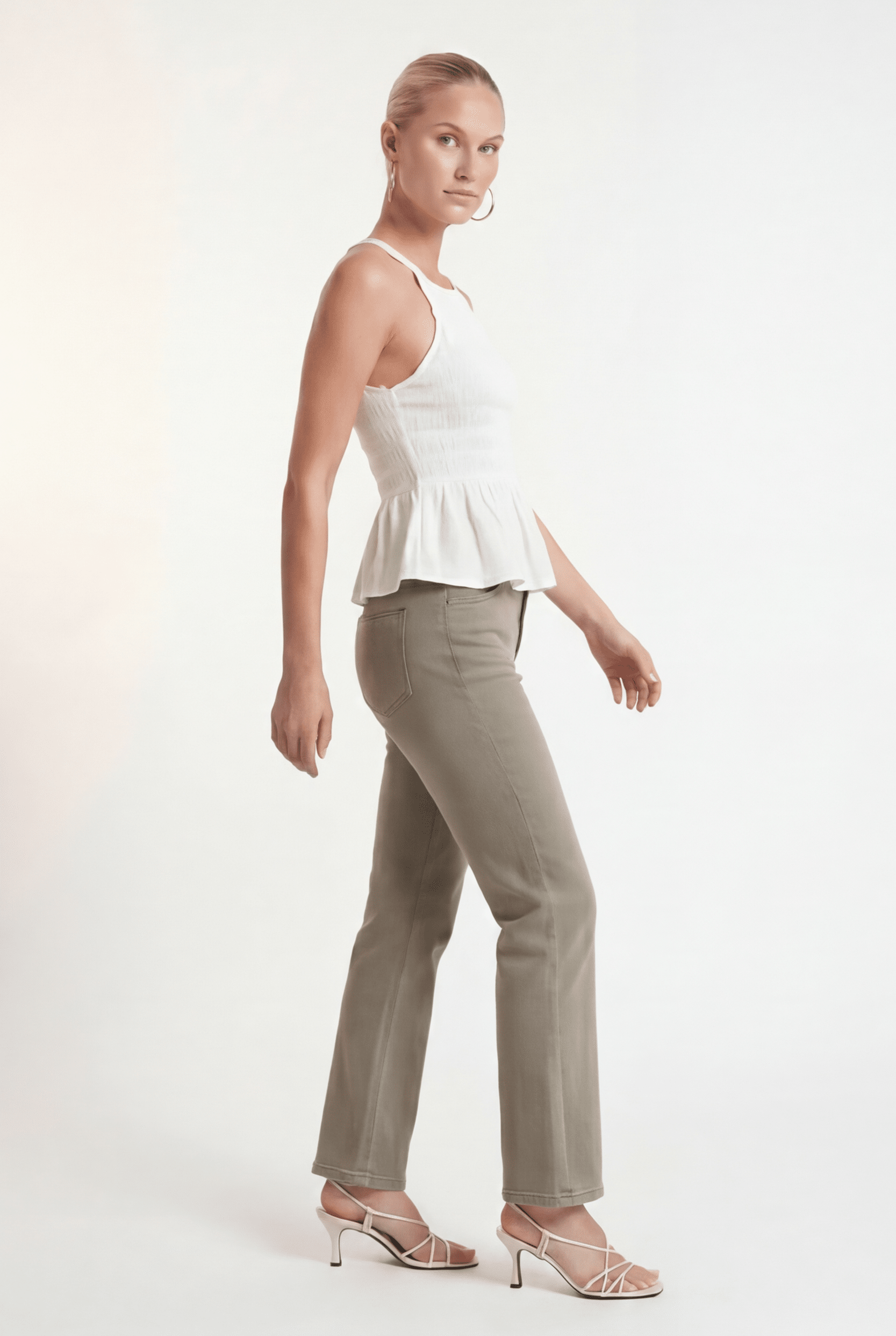 JEAN 7/8EME - CROWNIE - KAKI PANTALON SPORTWEAR NEW KOOKAI Mode Kookai