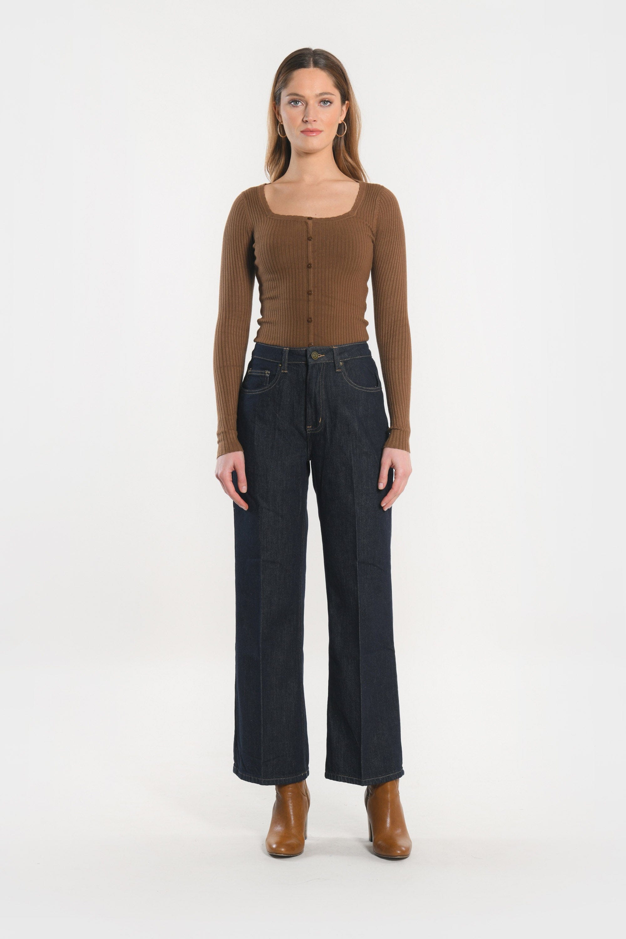 JEAN CROPPED - STACY - RINSE PANTALON SPORTWEAR NEW KOOKAI Mode Kookai