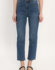 JEAN CROPPED - STONE WASH - ALBION PANTALON SPORTWEAR NEW KOOKAI Mode Kookai