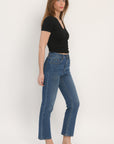 JEAN CROPPED - STONE WASH - ALBION PANTALON SPORTWEAR NEW KOOKAI Mode Kookai